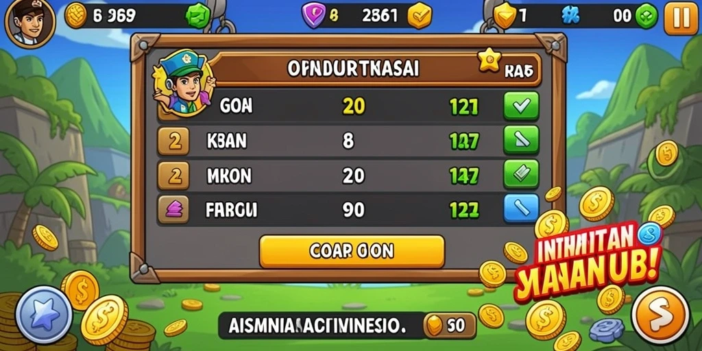 Leaderboard yang menunjukkan skor tertinggi pemain.