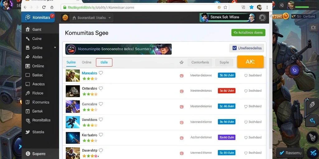 Halaman leaderboard yang menunjukkan peringkat pemain.